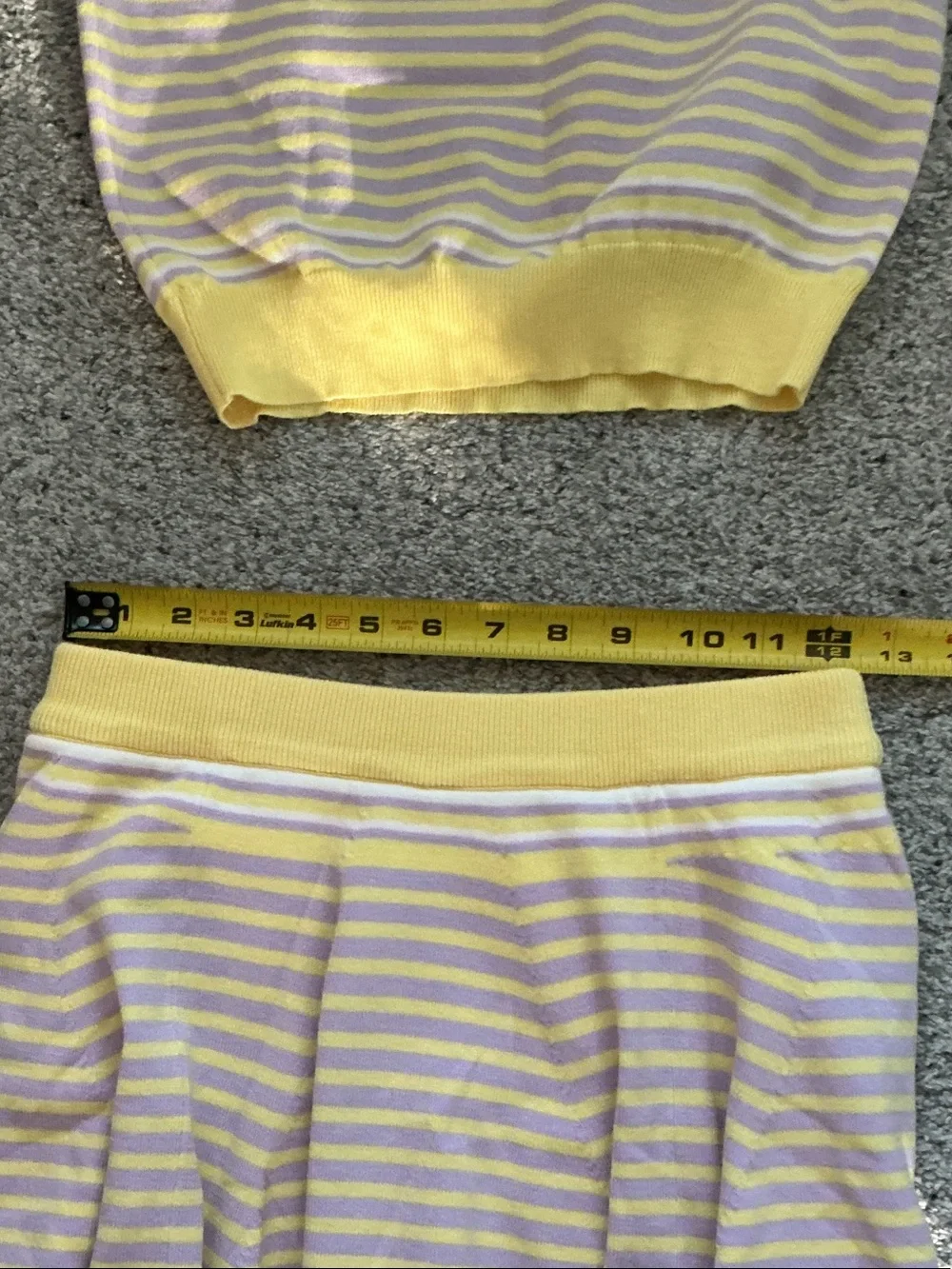 NWT Mustard Seed Knit Top + Skort Set ~ Yellow & Lavender Stripe - Picture 8 of 11